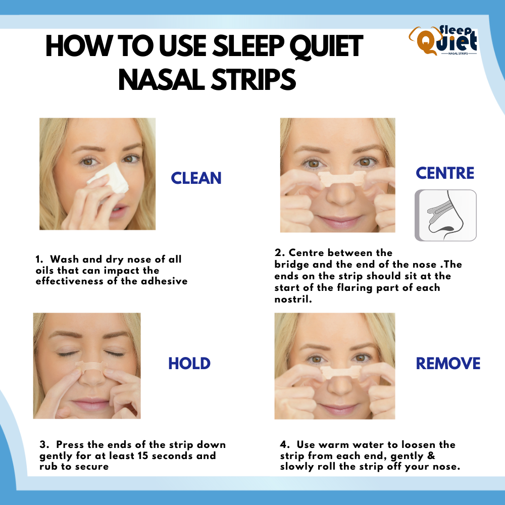 "Buy 1 Get 3 " Sleep Quiet Clear Original (1 Size Large / Medium) Nasal Strips