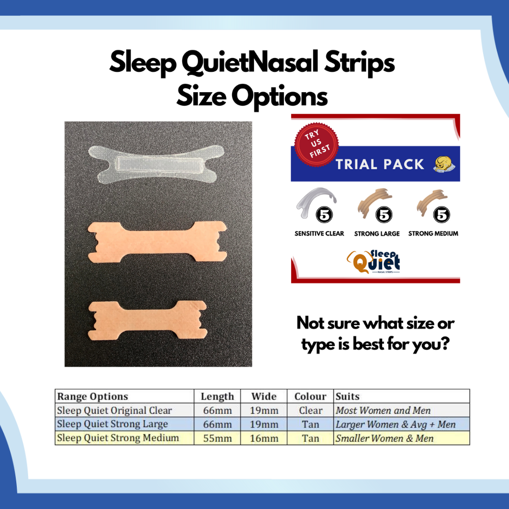 SleepQuiet Nasal Strips range (trial,33,200) packs on Google